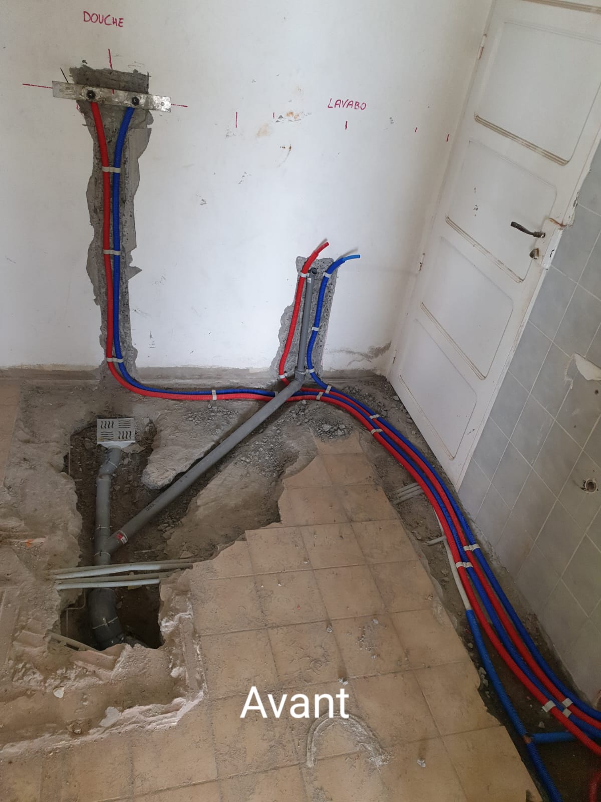 Avant - Création complète d’une douche à l’italienne